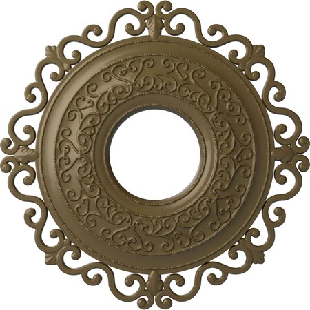 Ekena Millwork Orrington Ceiling Medallion (Canopies up to 6 1/4"), 22"OD x 6 1/4"ID x 1 3/4"P, Mississippi Mud CM22ORMMF